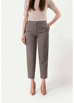 Beżowe spodnie w kratę ze sklepu Molton w kategorii Spodnie damskie - zdjęcie 165687099