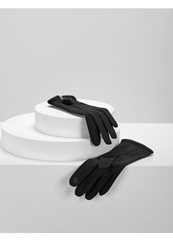 Czarne rękawiczki z futerkiem z królika ze sklepu Molton w kategorii Rękawiczki damskie - zdjęcie 165687115
