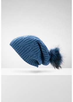 Niebieska zimowa czapka smerfetka ze splotem ze sklepu Molton w kategorii Czapki zimowe damskie - zdjęcie 165687145