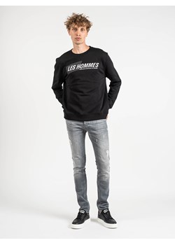 Les Hommes Bluza | LLH401-758P | Round Neck Sweater | Mężczyzna | Czarny ze sklepu ubierzsie.com w kategorii Bluzy męskie - zdjęcie 165700256