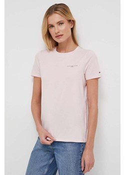 Tommy Hilfiger t-shirt damski kolor różowy ze sklepu ANSWEAR.com w kategorii Bluzki damskie - zdjęcie 165702319