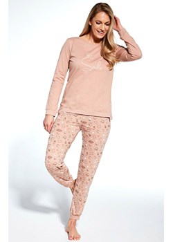 Bawełniana piżama damska 160/349 Smile, Kolor mocca-wzór, Rozmiar XXL, Cornette ze sklepu Intymna w kategorii Piżamy damskie - zdjęcie 165707026
