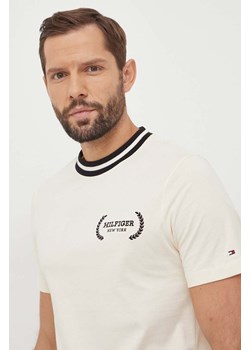 Tommy Hilfiger t-shirt bawełniany męski kolor beżowy ze sklepu ANSWEAR.com w kategorii T-shirty męskie - zdjęcie 165709967