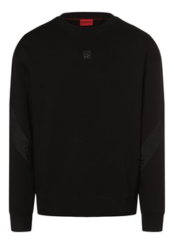 HUGO Męska bluza nierozpinana Mężczyźni czarny jednolity ze sklepu vangraaf w kategorii Bluzy męskie - zdjęcie 165716838