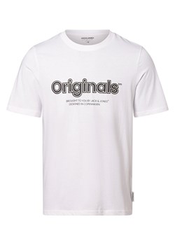 Jack & Jones T-shirt męski Mężczyźni Bawełna biały nadruk ze sklepu vangraaf w kategorii T-shirty męskie - zdjęcie 165716949