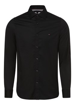 Tommy Hilfiger Koszula męska Mężczyźni Slim Fit Bawełna czarny jednolity ze sklepu vangraaf w kategorii Koszule męskie - zdjęcie 165717069