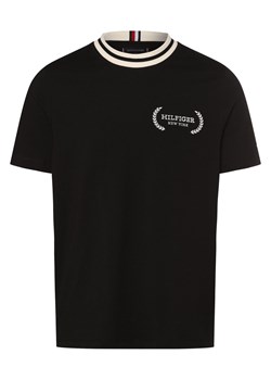 Tommy Hilfiger T-shirt męski Mężczyźni Bawełna czarny jednolity ze sklepu vangraaf w kategorii T-shirty męskie - zdjęcie 165717076