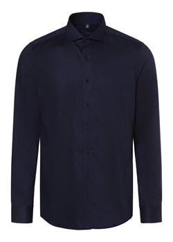Eterna Slim Fit Koszula męska Mężczyźni Slim Fit Bawełna granatowy wypukły wzór tkaniny ze sklepu vangraaf w kategorii Koszule męskie - zdjęcie 165717126