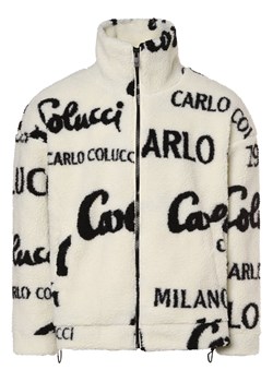 Carlo Colucci Męska bluza rozpinana Mężczyźni Sztuczne włókno écru wzorzysty ze sklepu vangraaf w kategorii Kurtki męskie - zdjęcie 165717136