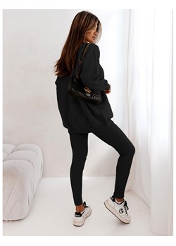 Komplet dresowy bluza i legginsy prążkowane LIVI - czarny ze sklepu magmac.pl w kategorii Dresy damskie - zdjęcie 165718158