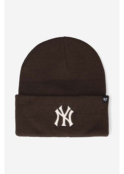 47brand czapka New York Yankees Haymak kolor brązowy ze sklepu ANSWEAR.com w kategorii Czapki zimowe męskie - zdjęcie 165738146