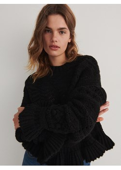 Reserved - Sweter z dekoracyjnym wykończeniem - czarny ze sklepu Reserved w kategorii Swetry damskie - zdjęcie 165741155