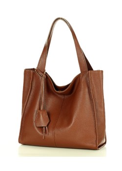 Modna torebka damska skórzany shopper bag - MARCO MAZZINI Portofino Max brąz ze sklepu Verostilo w kategorii Torby Shopper bag - zdjęcie 165744137