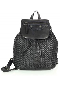 Plecak damski miejski skórzany - MARCO MAZZINI czarny ze sklepu Verostilo w kategorii Plecaki - zdjęcie 165744966