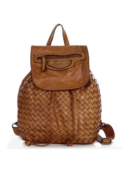 MARCO MAZZINI Miejski plecak skórzany genuine leather handmade classic brąz karmel ze sklepu Verostilo w kategorii Plecaki - zdjęcie 165745385