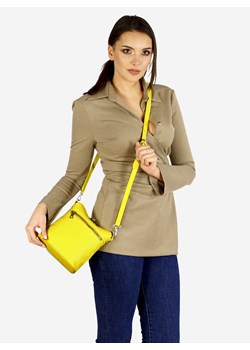 Listonoszka ze skóry crossbody messenger leather bag - MARCO MAZZINI żółta ze sklepu Verostilo w kategorii Listonoszki - zdjęcie 165745576