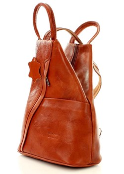 Kultowy plecak damski vegetable leather - MARCO MAZZINI brąz camel ze sklepu Verostilo w kategorii Plecaki - zdjęcie 165745675