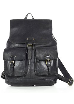 Elegancki plecak damski A4 ze skóry naturalnej - MARCO MAZZINI czarny ze sklepu Verostilo w kategorii Plecaki - zdjęcie 165746316