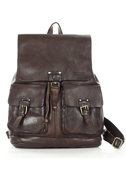Elegancki plecak damski A4 ze skóry naturalnej - MARCO MAZZINI czekoladowy brąz ze sklepu Verostilo w kategorii Plecaki - zdjęcie 165747306