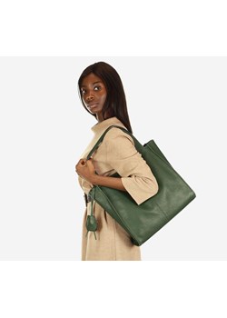 Modna torebka damska skórzany shopper bag - MARCO MAZZINI Portofino Max ciemny zielony ze sklepu Verostilo w kategorii Torby Shopper bag - zdjęcie 165747697