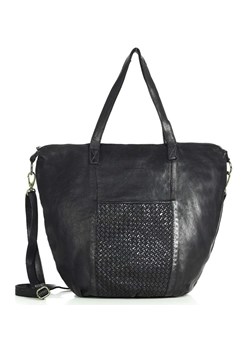 Torba damska skórzana shopper z kieszeniami - It bag MARCO MAZZINI czarna ze sklepu Verostilo w kategorii Torby Shopper bag - zdjęcie 165747849