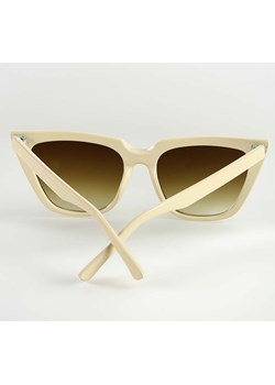 Nowoczesne okulary przeciwsłoneczne MAZZINI KOCIE OKO beżowy ze sklepu Verostilo w kategorii Okulary przeciwsłoneczne damskie - zdjęcie 165747855