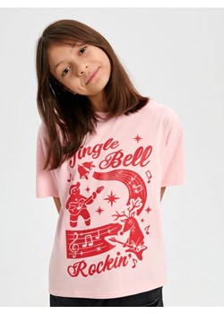 Sinsay - Koszulka z nadrukiem - różowy ze sklepu Sinsay w kategorii Bluzki dziewczęce - zdjęcie 165752666