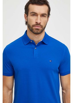 Tommy Hilfiger polo męski kolor niebieski gładki MW0MW17770 ze sklepu ANSWEAR.com w kategorii T-shirty męskie - zdjęcie 165755855