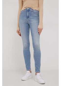 Calvin Klein Jeans jeansy damskie kolor niebieski ze sklepu ANSWEAR.com w kategorii Jeansy damskie - zdjęcie 165756427