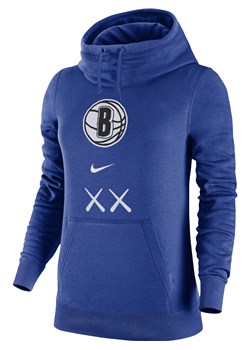 Damska bluza z kapturem typu komin Nike NBA Brooklyn Nets Club Fleece 2023/24 City Edition - Niebieski ze sklepu Nike poland w kategorii Bluzy damskie - zdjęcie 165762129