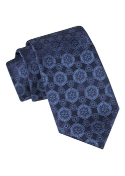 Męski Krawat - Alties - Granatowy w Figury Geometryczny KRALTS1034 ze sklepu JegoSzafa.pl w kategorii Krawaty - zdjęcie 165783705