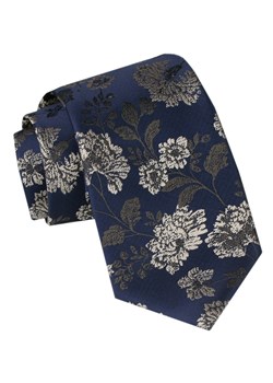 Męski Krawat - Alties - Motyw Kwiatowy na Granatowym Tle KRALTS1044 ze sklepu JegoSzafa.pl w kategorii Krawaty - zdjęcie 165783717