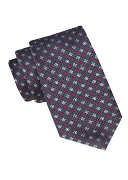 Męski Krawat - Alties - Szary w Popielate i Czerwone Groszki  KRALTS1032 ze sklepu JegoSzafa.pl w kategorii Krawaty - zdjęcie 165783725