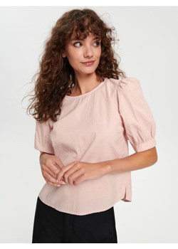 Sinsay - Bluzka z bufiastymi rękawami - różowy ze sklepu Sinsay w kategorii Bluzki damskie - zdjęcie 165786068
