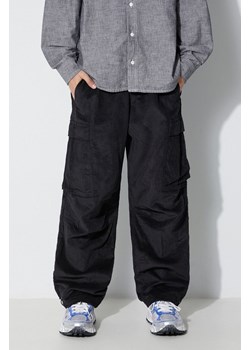Maharishi spodnie sztruksowe Utility Cargo Track Pants kolor czarny w fasonie cargo 4569.BLACK ze sklepu PRM w kategorii Spodnie męskie - zdjęcie 165789326