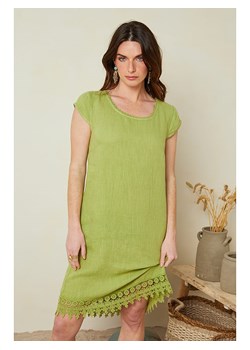 Le Monde du Lin Lniana sukienka w kolorze zielonym ze sklepu Limango Polska w kategorii Sukienki - zdjęcie 165792175