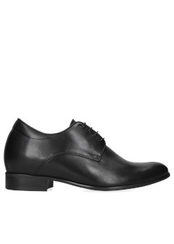 Czarne buty podwyższające Dustin +7 cm, Conhpol - Polski producent, Półbuty podwyższające, CH0478-09, Konopka Shoes ze sklepu Konopka Shoes w kategorii Buty eleganckie męskie - zdjęcie 165793968