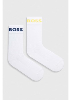 BOSS skarpetki 2-pack męskie kolor biały 50467707 ze sklepu ANSWEAR.com w kategorii Skarpetki męskie - zdjęcie 165796597