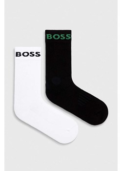 BOSS skarpetki 2-pack męskie kolor czarny 50467707 ze sklepu ANSWEAR.com w kategorii Skarpetki męskie - zdjęcie 165796599