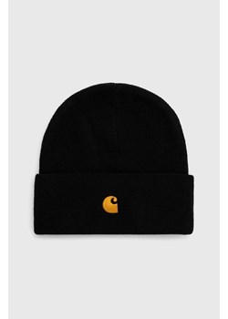 Carhartt WIP czapka Chase Beanie kolor czarny I026222.00FXX ze sklepu PRM w kategorii Czapki zimowe damskie - zdjęcie 165796767