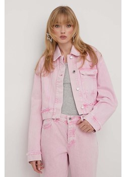 Stine Goya kurtka jeansowa Margaux damska kolor różowy przejściowa oversize ze sklepu ANSWEAR.com w kategorii Kurtki damskie - zdjęcie 165796825