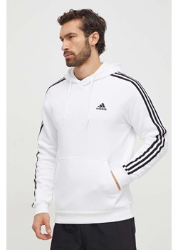 adidas bluza męska kolor biały z kapturem z aplikacją  IJ6476 ze sklepu ANSWEAR.com w kategorii Bluzy męskie - zdjęcie 165797206