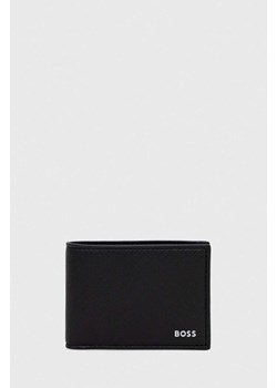 BOSS portfel skórzany męski kolor czarny ze sklepu ANSWEAR.com w kategorii Portfele męskie - zdjęcie 165797479