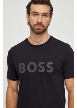 Boss Green t-shirt męski kolor czarny z nadrukiem ze sklepu ANSWEAR.com w kategorii T-shirty męskie - zdjęcie 165797605