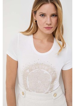 Guess t-shirt CAMELIA damski kolor beżowy W4RI47 J1314 ze sklepu ANSWEAR.com w kategorii Bluzki damskie - zdjęcie 165800429
