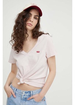 Levi&apos;s t-shirt bawełniany damski kolor różowy ze sklepu ANSWEAR.com w kategorii Bluzki damskie - zdjęcie 165800569