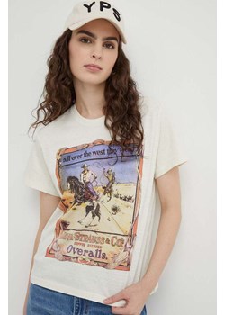 Levi&apos;s t-shirt bawełniany damski kolor beżowy ze sklepu ANSWEAR.com w kategorii Bluzki damskie - zdjęcie 165800585