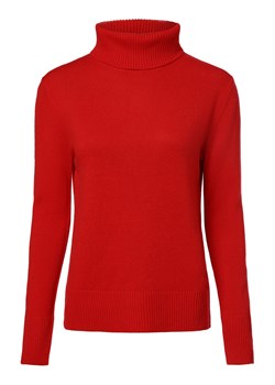 Franco Callegari Damski sweter z wełny merino Kobiety drobna dzianina czerwony jednolity ze sklepu vangraaf w kategorii Swetry damskie - zdjęcie 165807946
