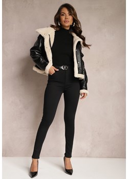 Czarne Spodnie Skinny Regular Waist Elenoria ze sklepu Renee odzież w kategorii Spodnie damskie - zdjęcie 165809535