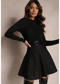 Czarna Metaliczna Spódnica Rozkloszowana Mini Uraline ze sklepu Renee odzież w kategorii Spódnice - zdjęcie 165809595